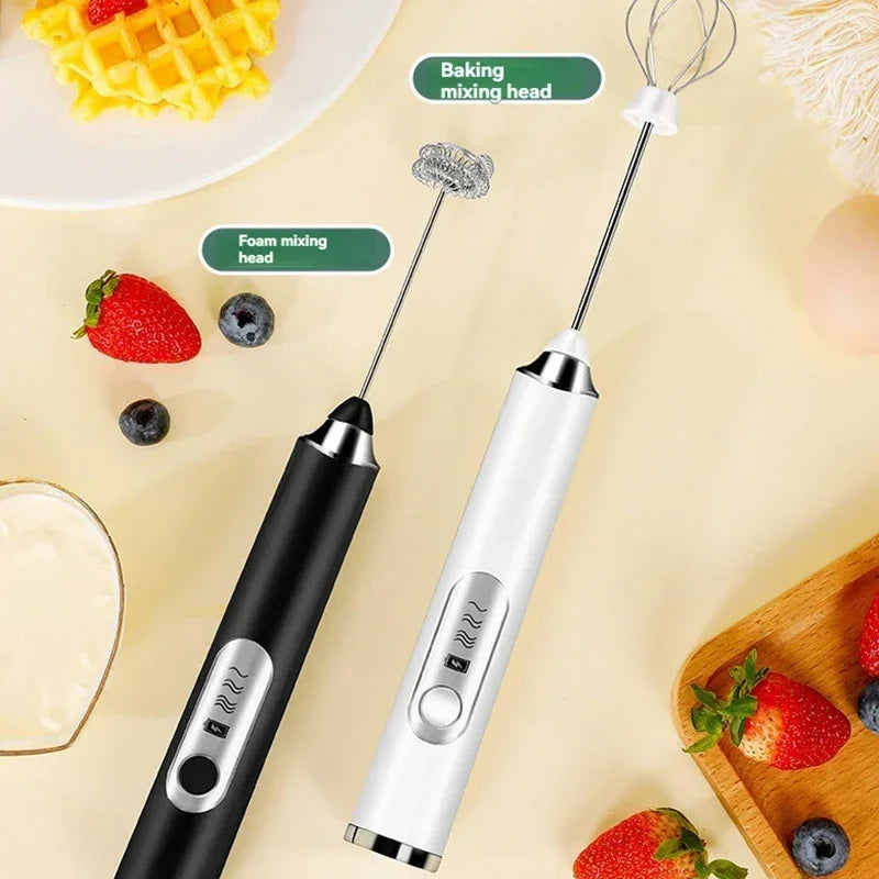Electric Handheld Milk Frother & Whisk – USB Rechargeable