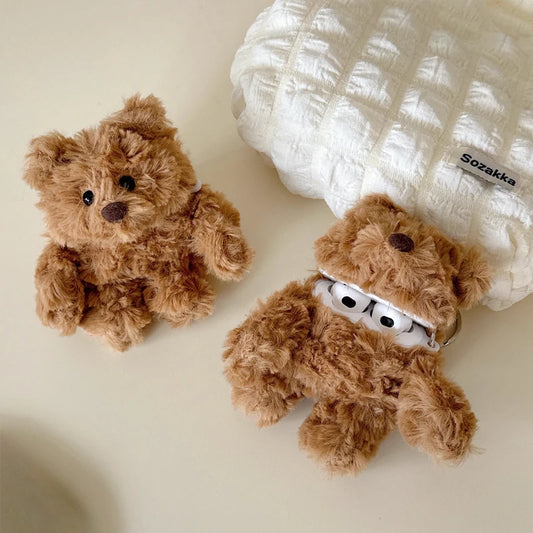 Plush Brown Bear AirPods Case – Cozy & Soft Teddy Style