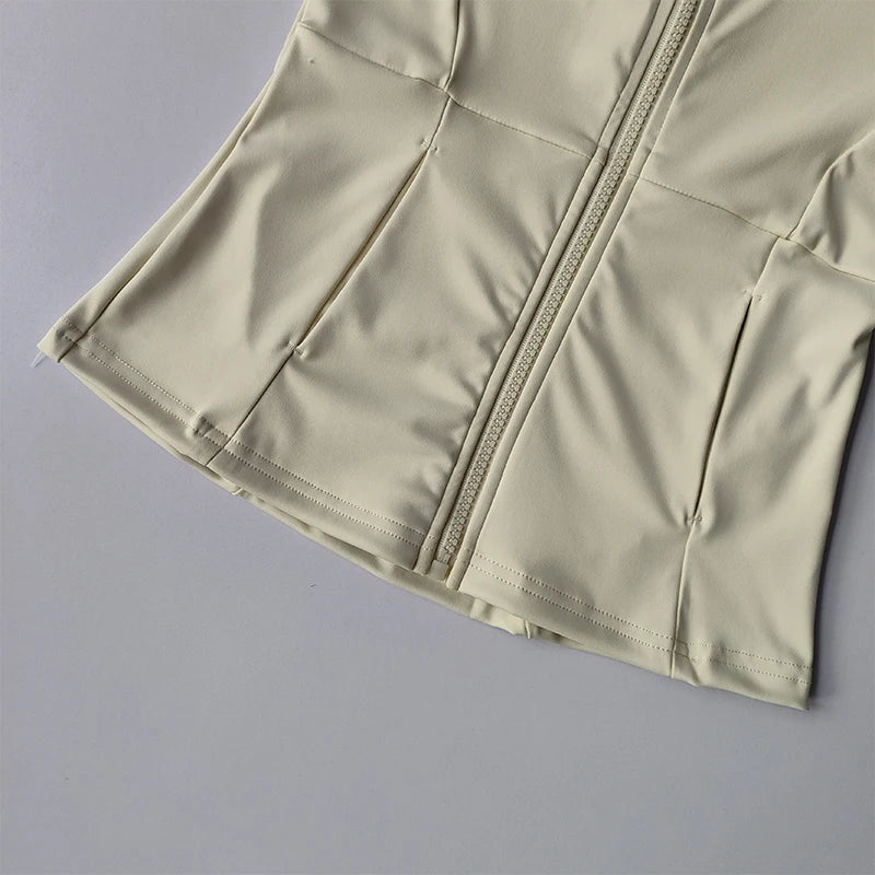 Women’s Slim Fit Zip-Up Sports Jacket – Yoga, Running, Gym Activewear