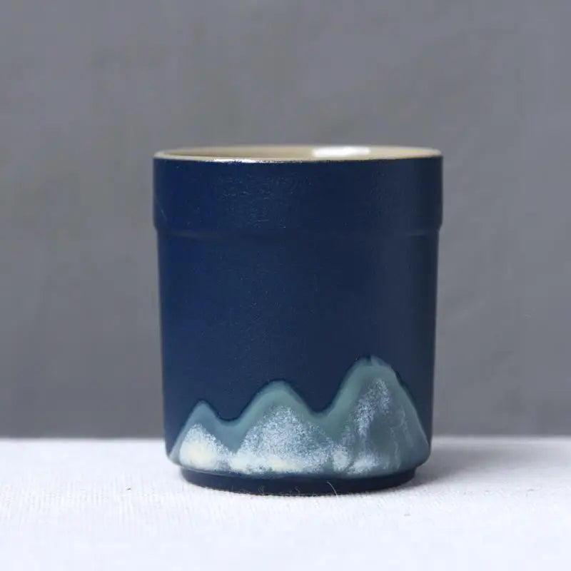 كوب سيراميك بنمط حجري على الطراز الياباني