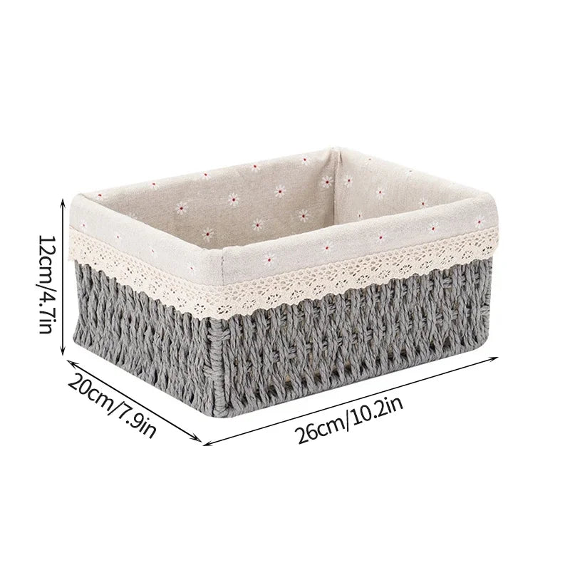 Wicker Storage Basket with Lid