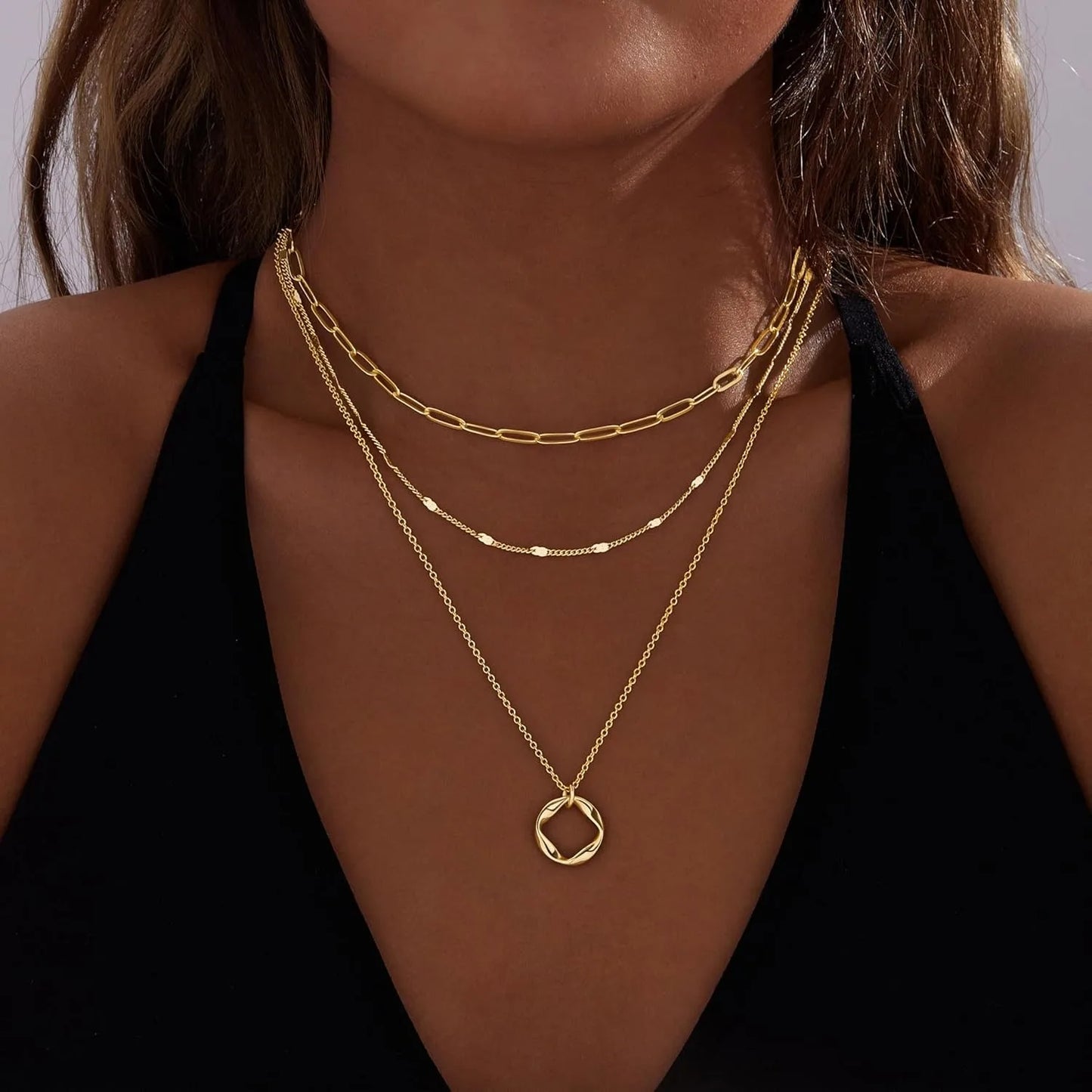 Layered Paperclip Chain Necklace – Gold & Silver