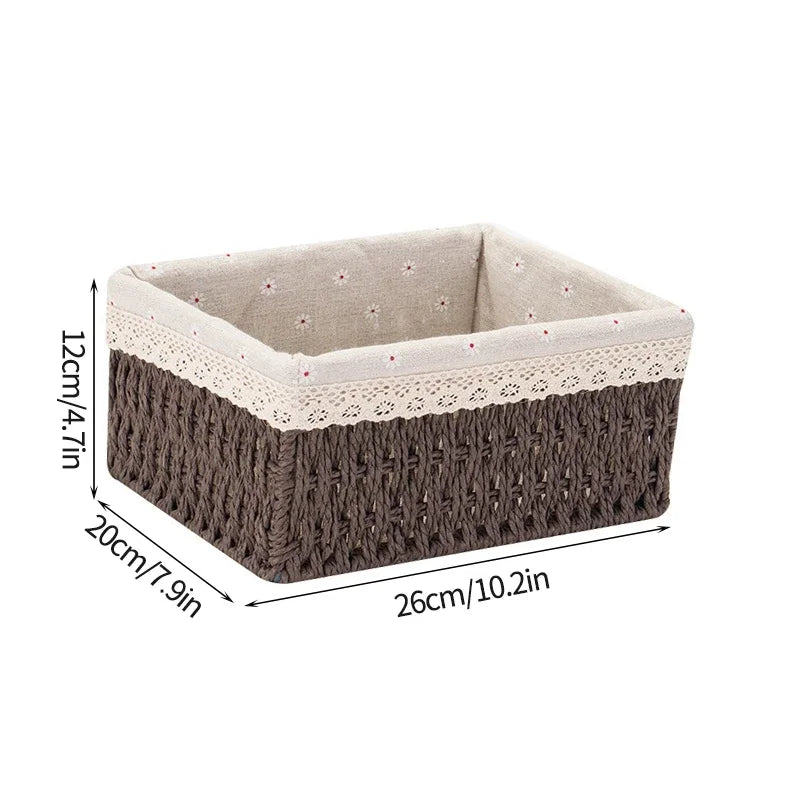 Wicker Storage Basket with Lid