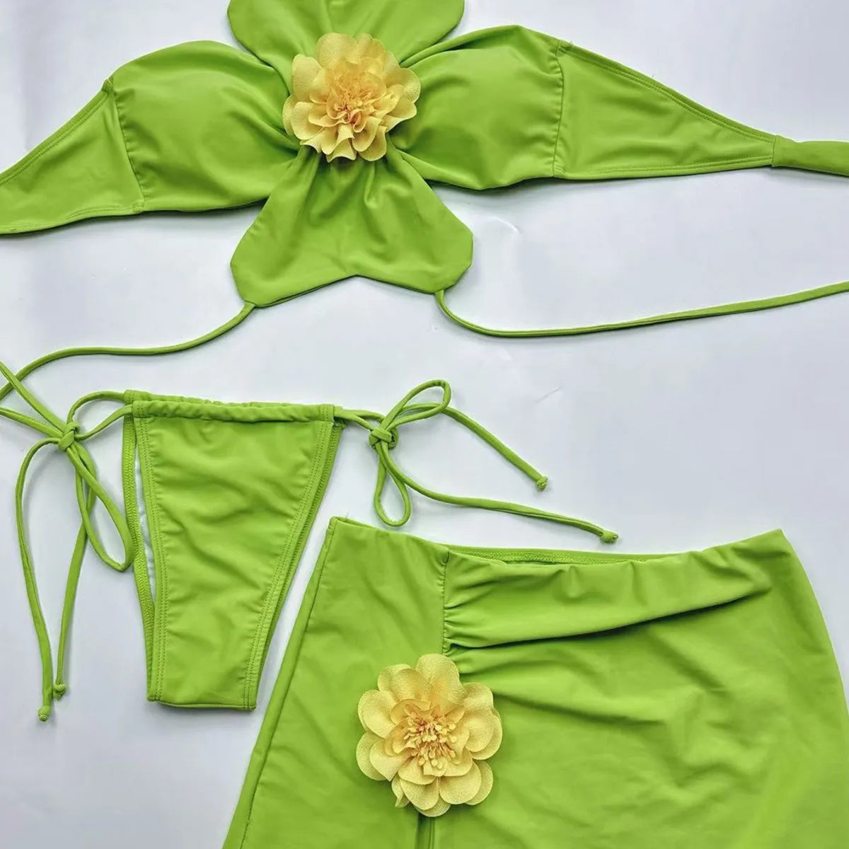 Floral 3-Piece Bikini Set