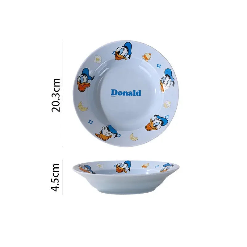 Disney Mickey Minnie Donald Daisy Ceramic Tableware Bowls & Plates Set