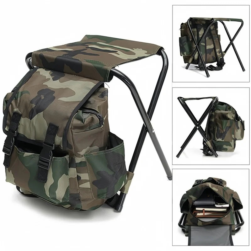 2-in-1 Foldable Backpack Chair – Lightweight Outdoor Camping & Fishing Stool