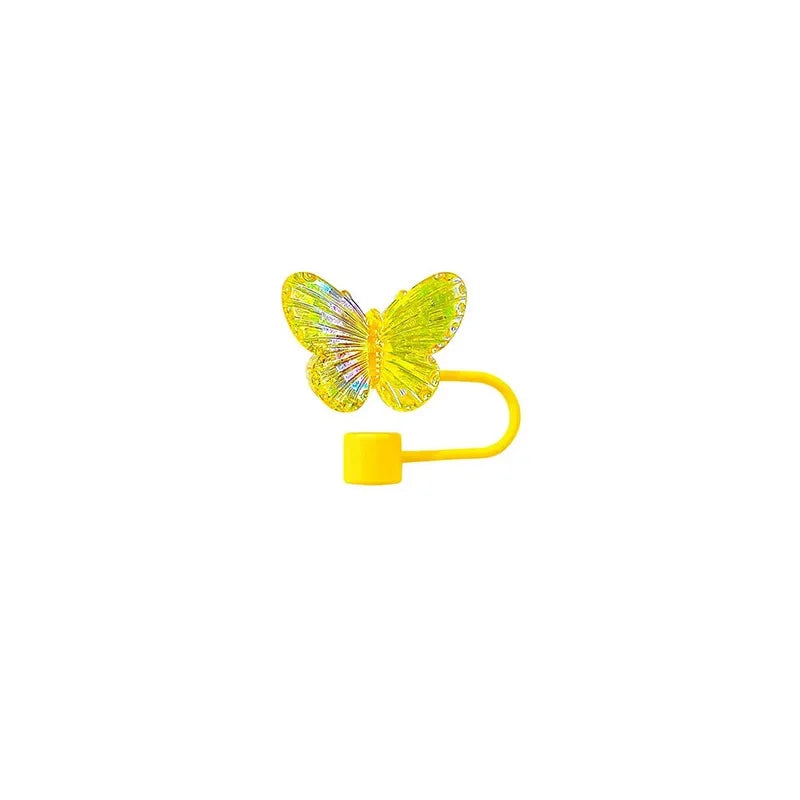 Colorful Butterfly Straw Cap Cover