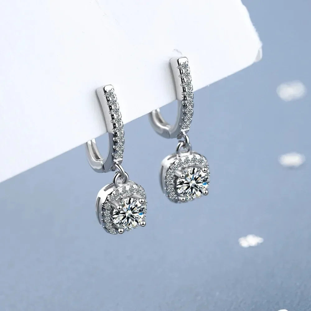 Elegant 2CT Moissanite Hoop Earrings – Silver or Gold Plated