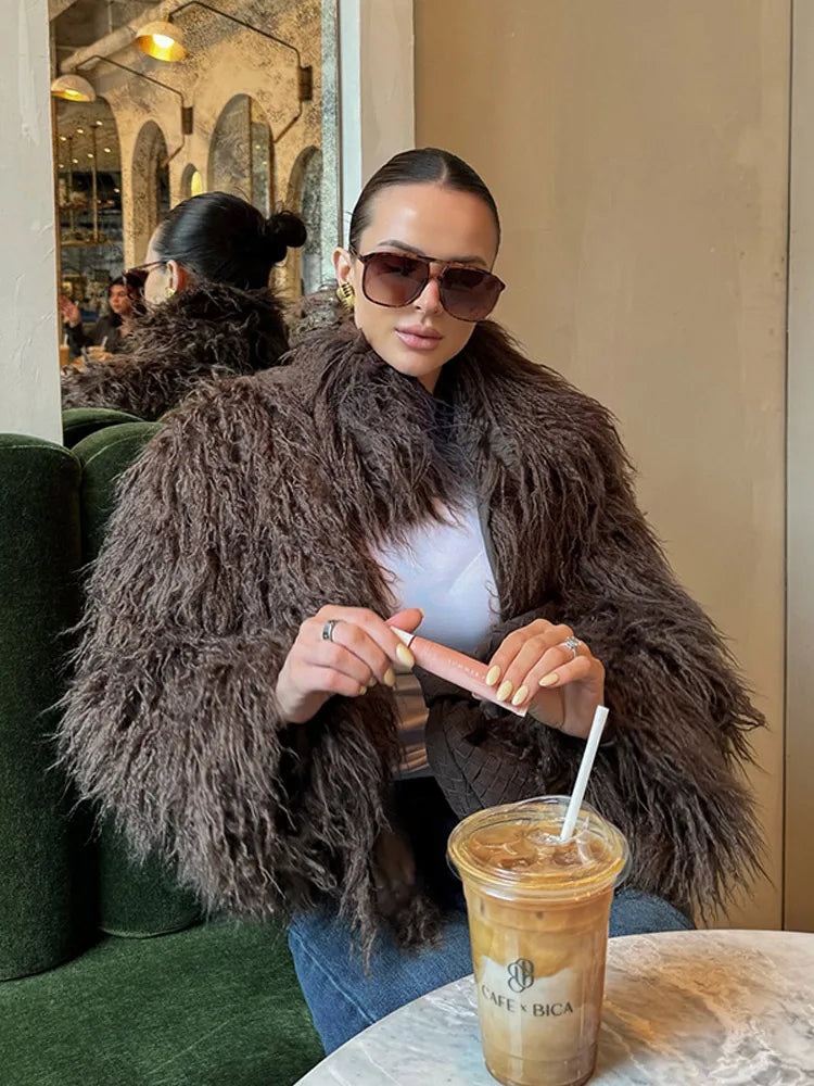 Luxury Winter Faux Fur Jacket – Korean Oversized Trendy Warm Coat