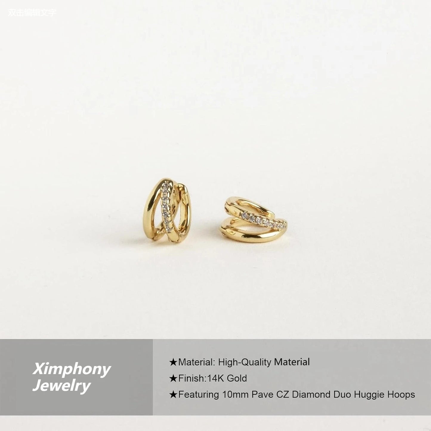 Gold Diamond Huggie Hoop Earrings – Elegant & Minimalist