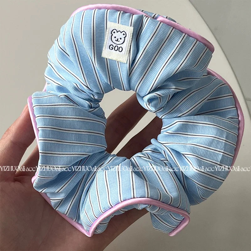 Large Korean Style Scrunchie – Candy Color Hair Tie for Bun or Ponytail