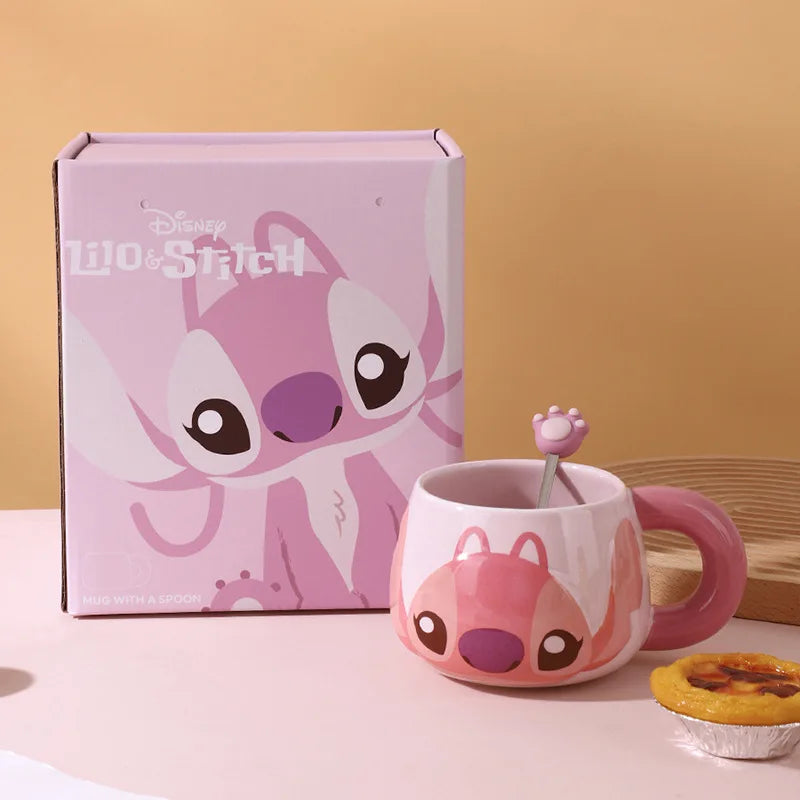 Disney Stitch Ceramic Mug with Spoon & Gift Box – Lilo & Stitch Coffee Cup