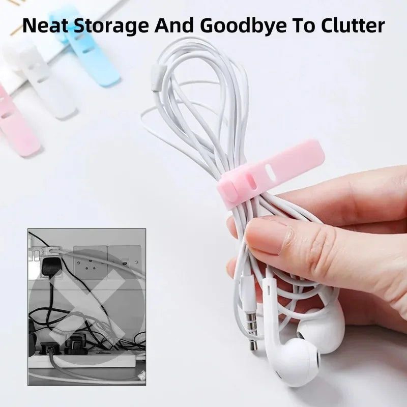 Silicone Cable Organizer Clips (Multi-Pack)