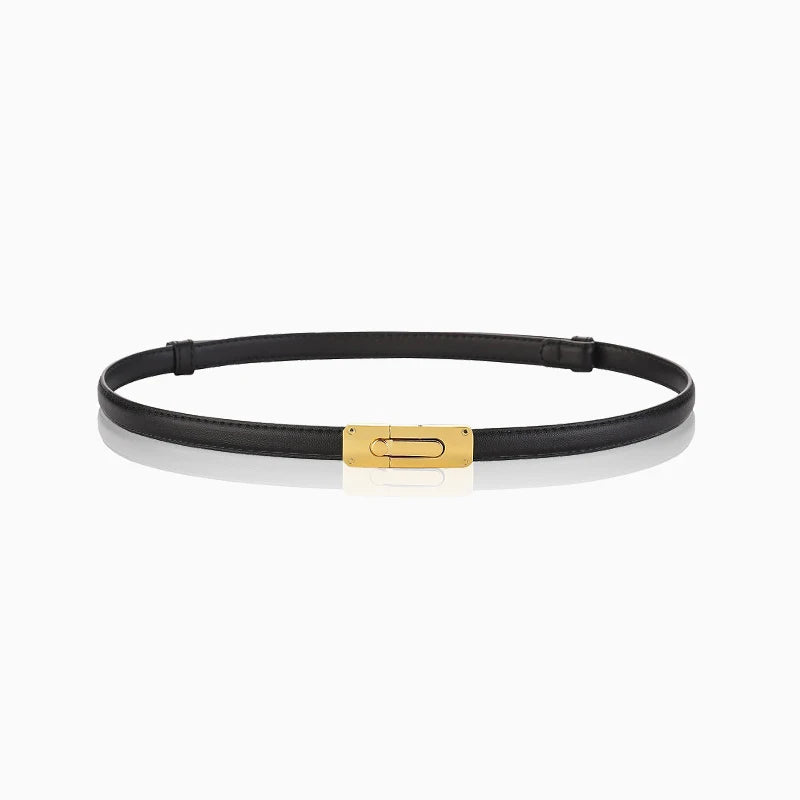 Elegant Thin Leather Adjustable Belt