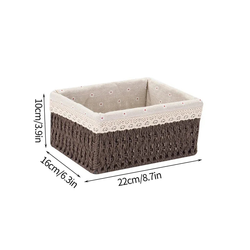 Wicker Storage Basket with Lid