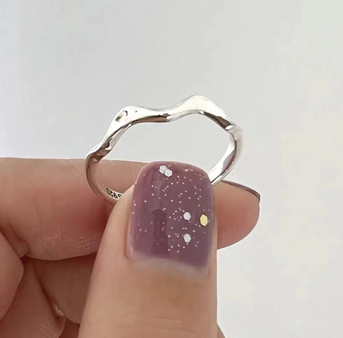 925 Sterling Silver Double-Line Geometric Ring