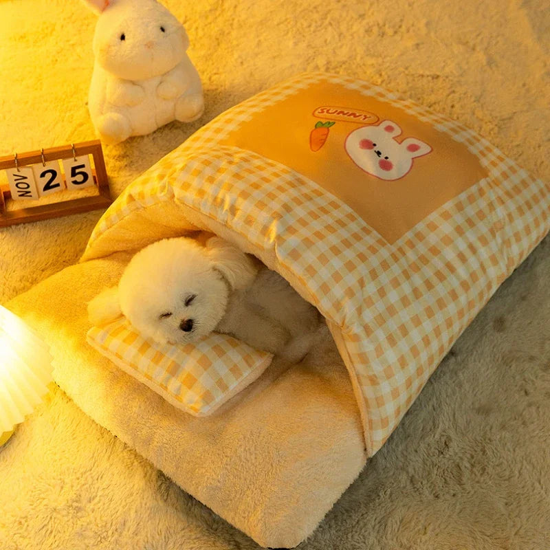 Warm Sleeping Bag Bed for Pet with Pillow