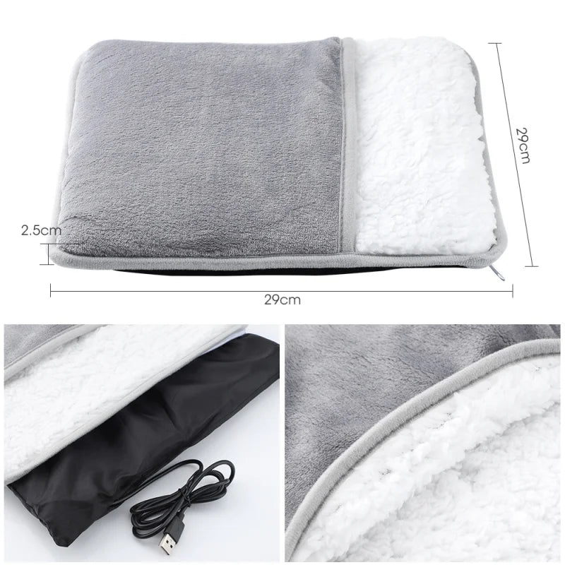 USB Foot Warmer – Portable Soft Plush Heating Pad for Winter