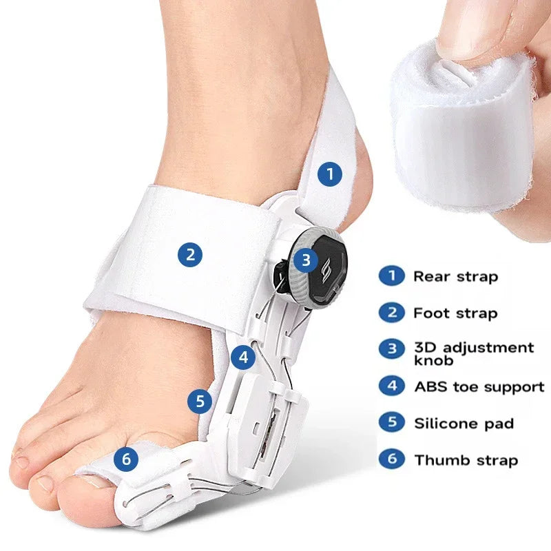 Adjustable Bunion Corrector Brace – Toe Separator and Hallux Valgus Straightener