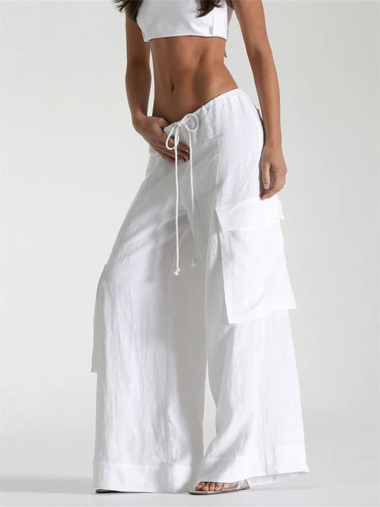 Loose Cargo Wide-Leg Pants