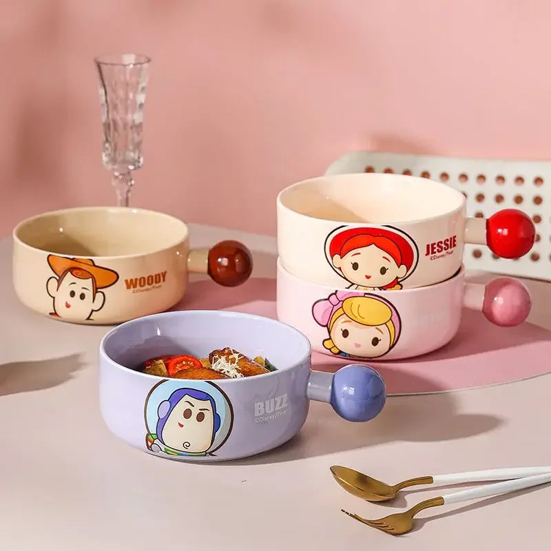 Disney Toy Story Ceramic Bowl with Ball Handle – Woody & Buzz Lightyear Design