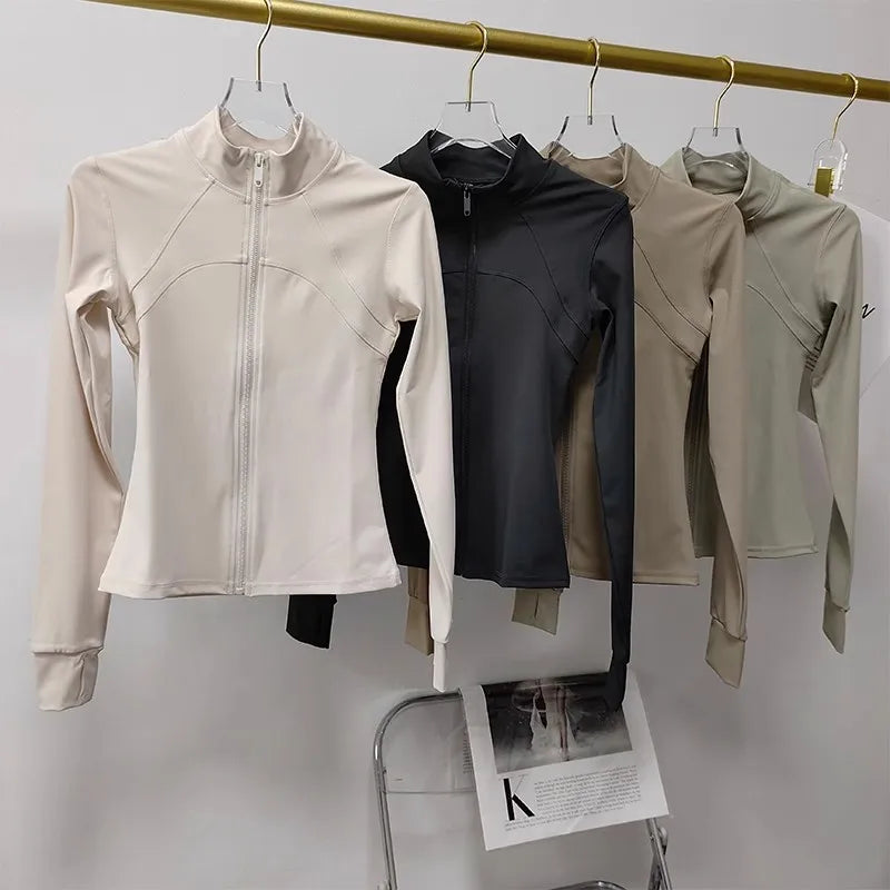 Women’s Quick-Drying Sports Jacket – Long Sleeve Fitness Training Top