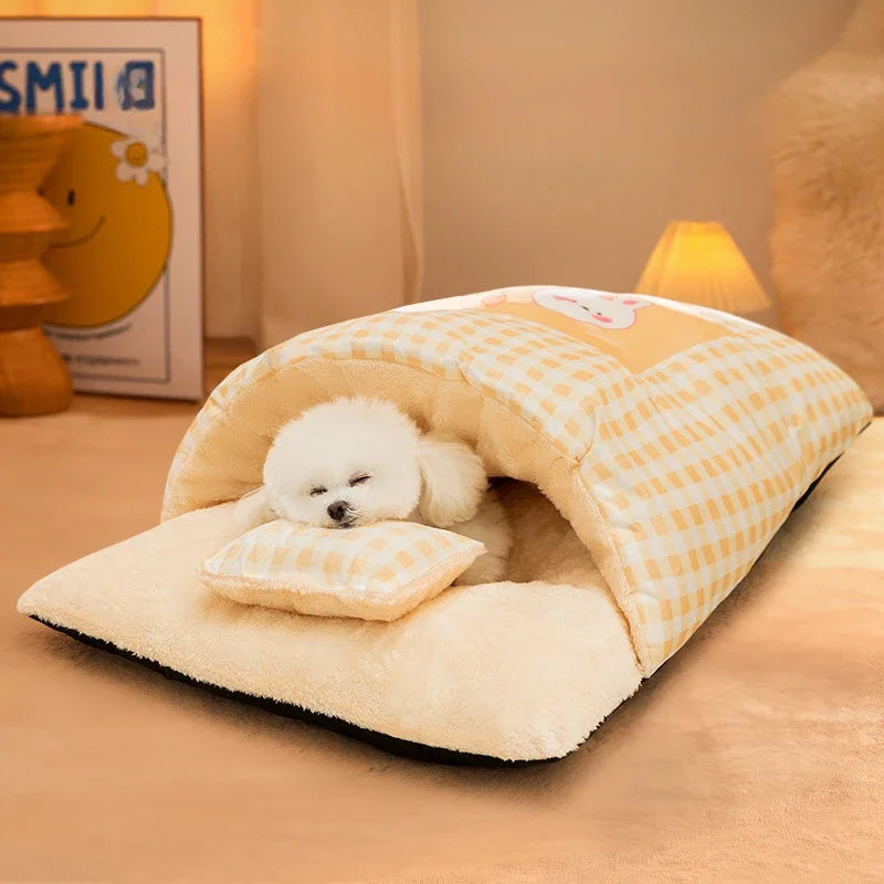 Warm Sleeping Bag Bed for Pet with Pillow