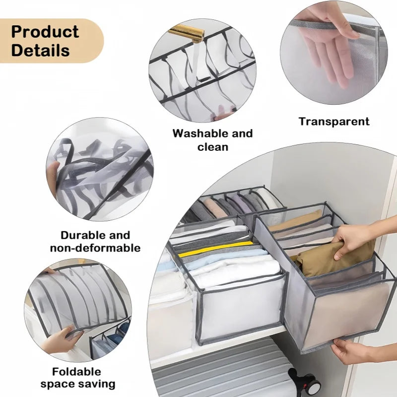 Foldable Mesh Drawer Clothes Organizer