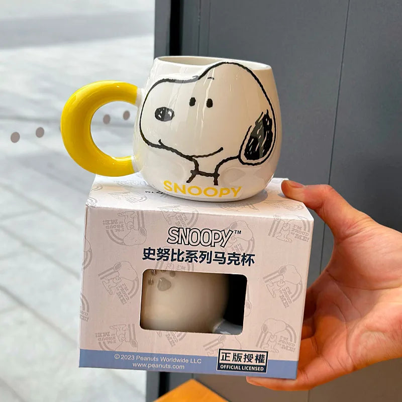 Cute Cartoon Ceramic Mug – Large 500ml Snoopy Design (Without Spoon)