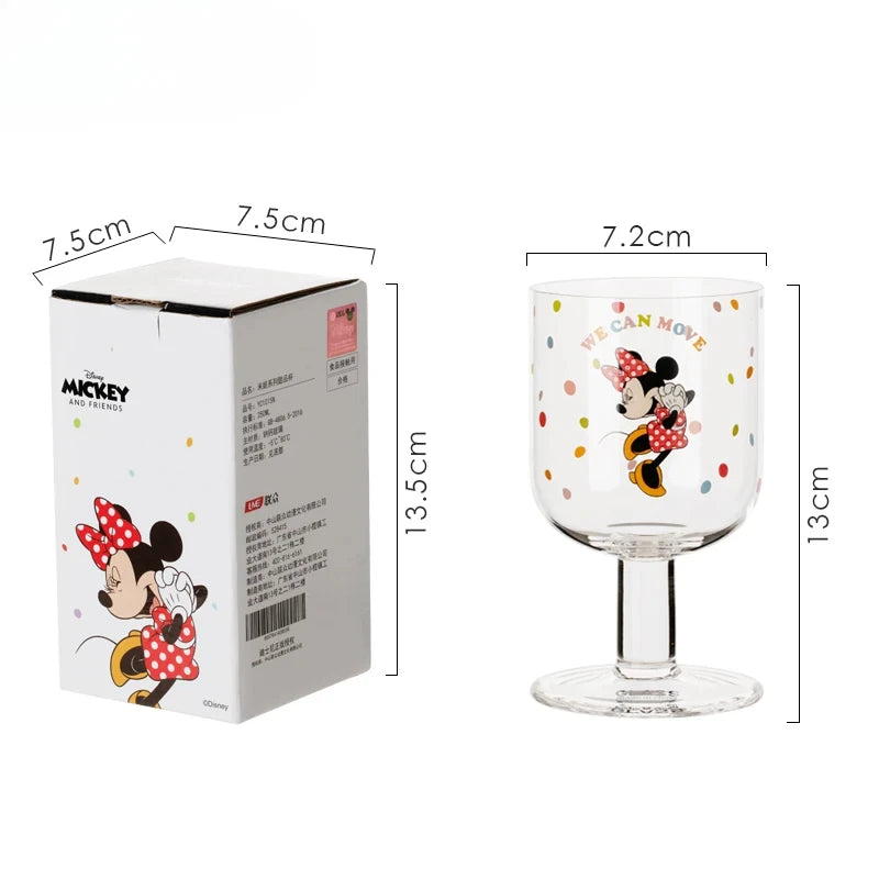 Disney Mickey Minnie Donald Daisy Glass Cup – Crystal Water & Juice Mug