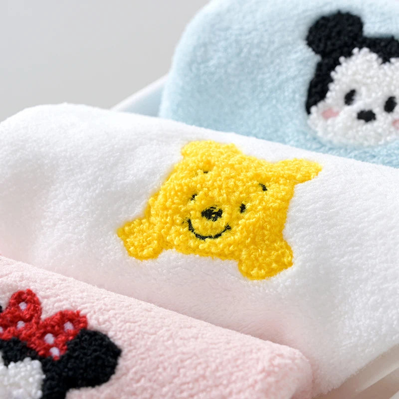 Disney 5-Pcs Face Towel Set – Soft Cotton Coral Velvet with Mickey & Minnie Design