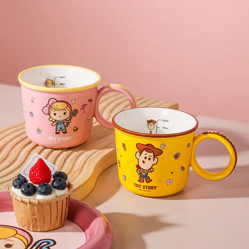 Disney Toy Story Cartoon Mug – Woody, Buzz Lightyear, Shepherdess Cute Kids Cup
