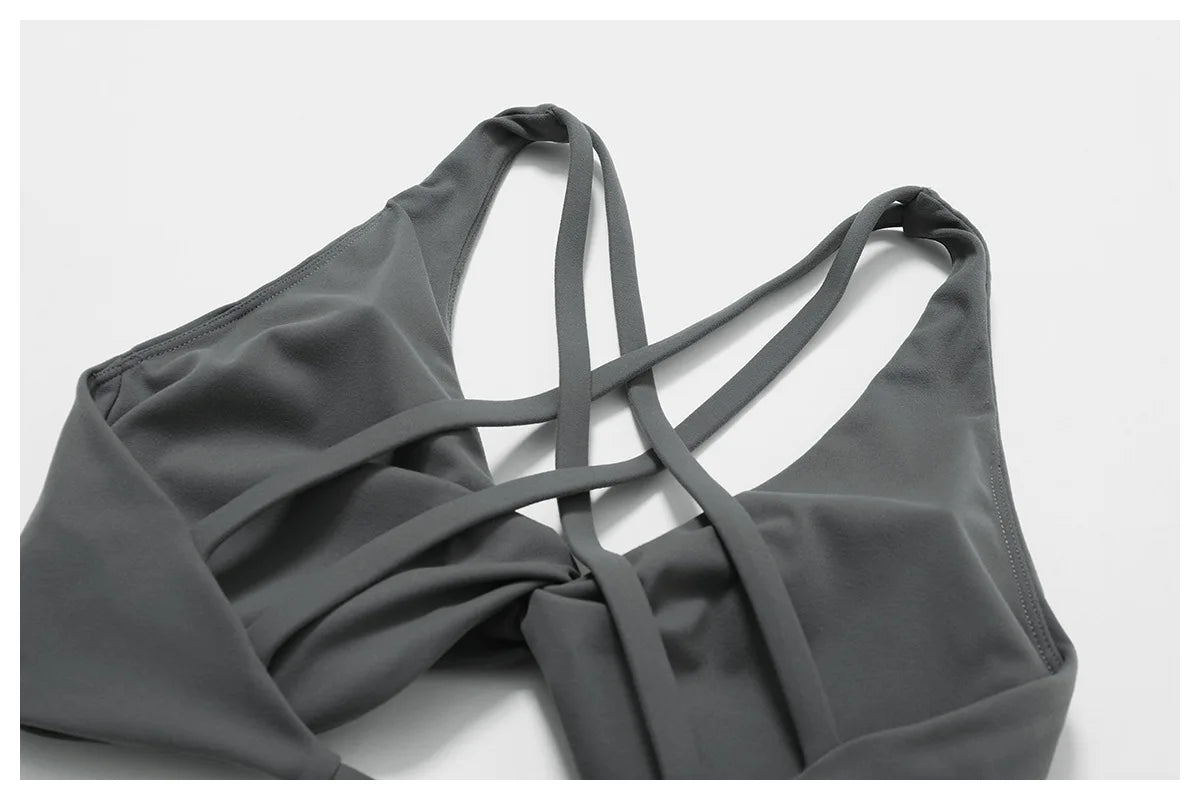 Women’s Cross-Back Push-Up Sports Bra – Breathable Crisscross Fitness Top (Multi Colors)