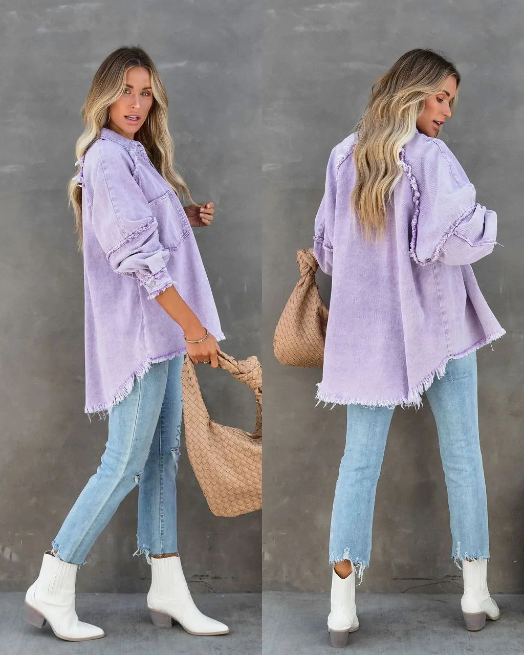 Colorful Denim Jacket with Tassels