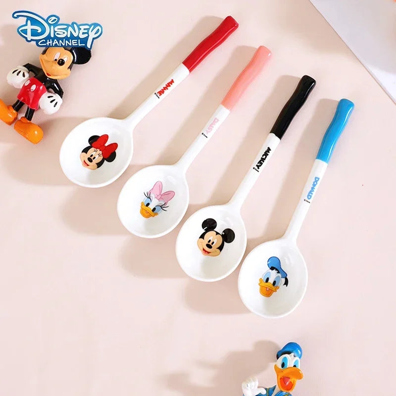 Disney Mickey & Minnie Ceramic Spoon – Cartoon Tableware for Kids