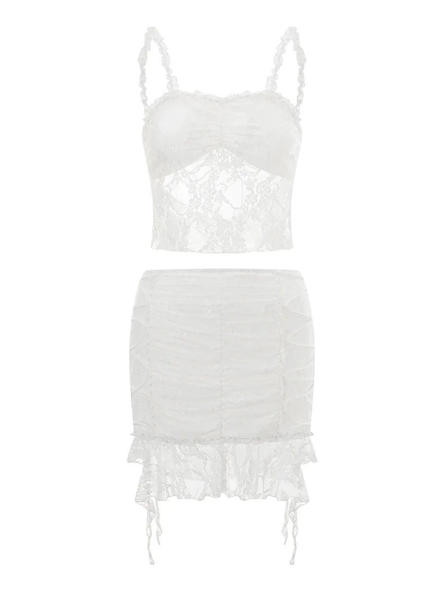 White Lace Two-Piece Set