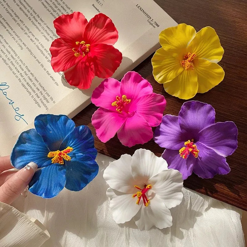 Hawaiian Flower Hair Clip – Plumeria/Hibiscus Summer Hair Accessory