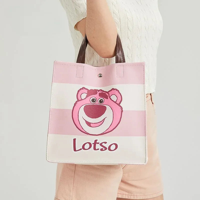 Disney Cartoon Tote Bag – Large Capacity Kawaii Stitch & Winnie the Pooh Canvas Bag