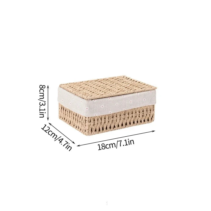 Wicker Storage Basket with Lid