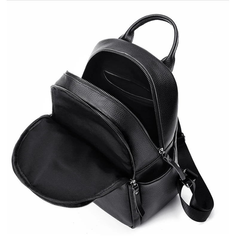 Women's Large Leather Backpack – Elegant and Spacious for Travel, School, and Daily Use