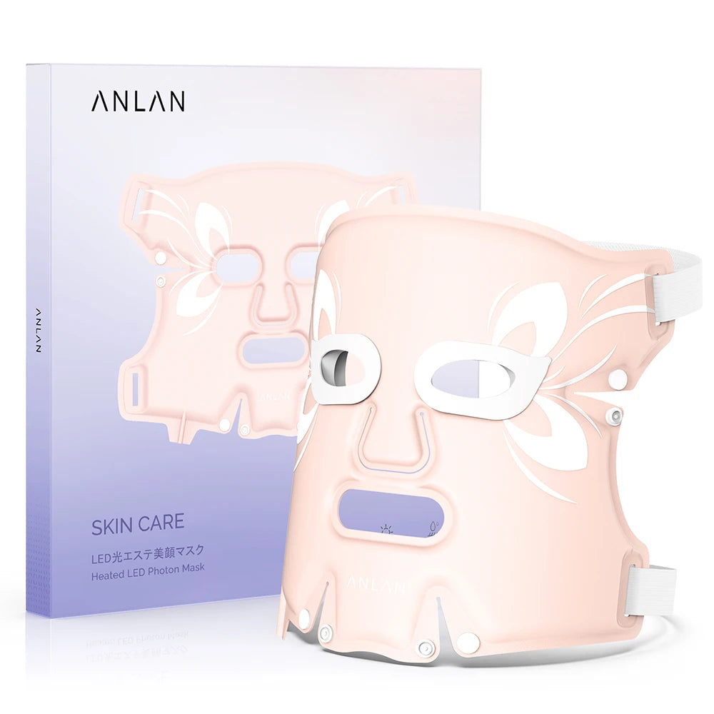 ANLAN Heating LED Beauty Mask – 5 Color LED Therapy Silicone Face Mask