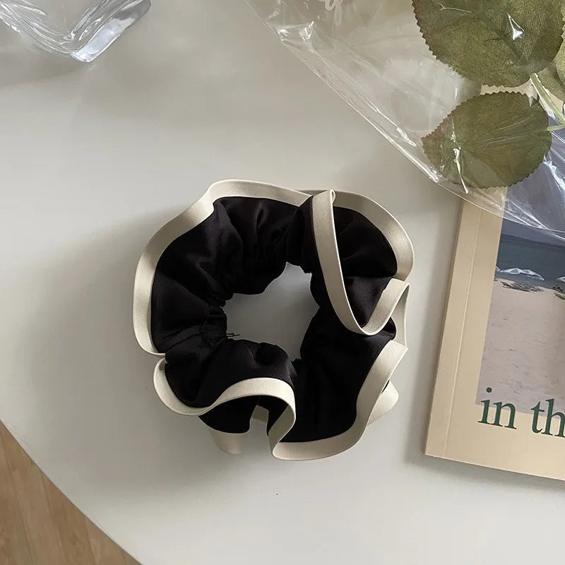 Korean Style Double Satin Silk Scrunchie – High-End Hair Accessory for Women