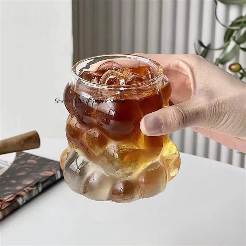 Grape-Shaped Transparent Glass Cup