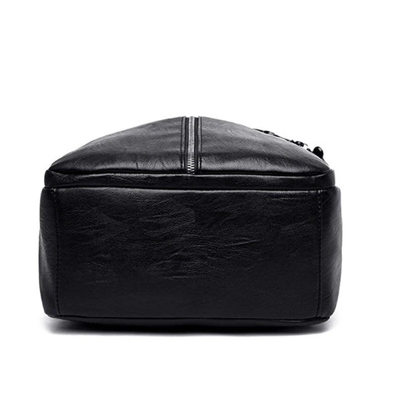 Women's Large Leather Backpack – Elegant and Spacious for Travel, School, and Daily Use