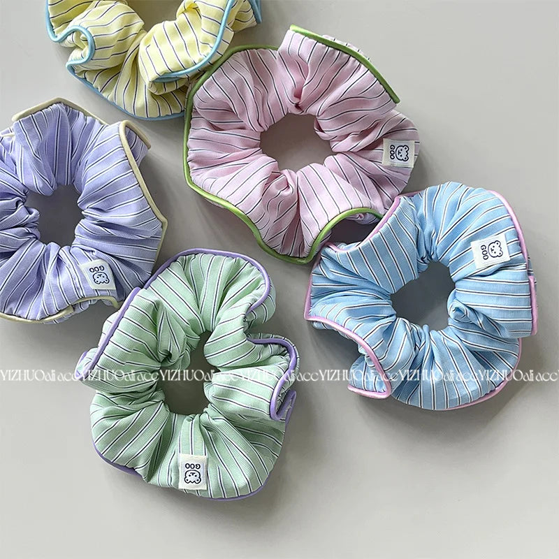 Large Korean Style Scrunchie – Candy Color Hair Tie for Bun or Ponytail