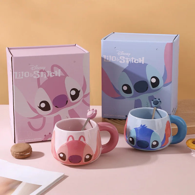 Disney Stitch Ceramic Mug with Spoon & Gift Box – Lilo & Stitch Coffee Cup