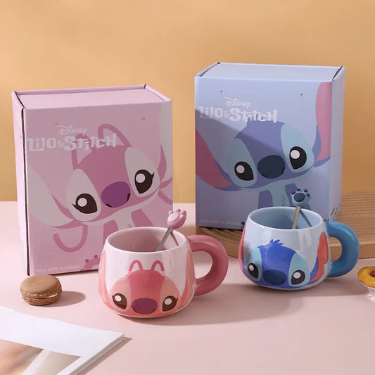 Disney Stitch Ceramic Mug with Spoon & Gift Box – Lilo & Stitch Coffee Cup