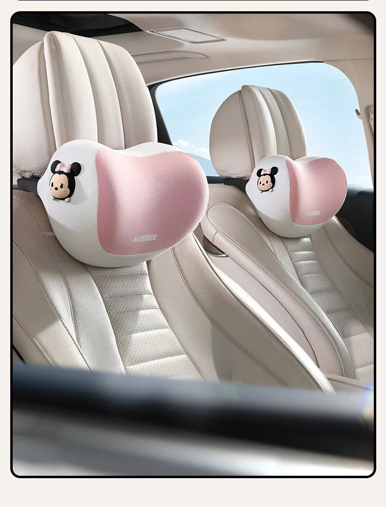 Cartoon Car Headrest Pillow – Cute Mickey & Minnie Neck Support