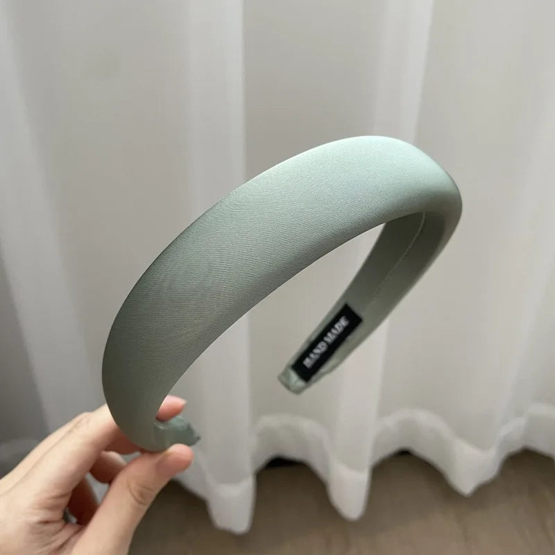 Thick Sponge Satin Headband – Fashionable Soft Padded Hair Hoop for Women