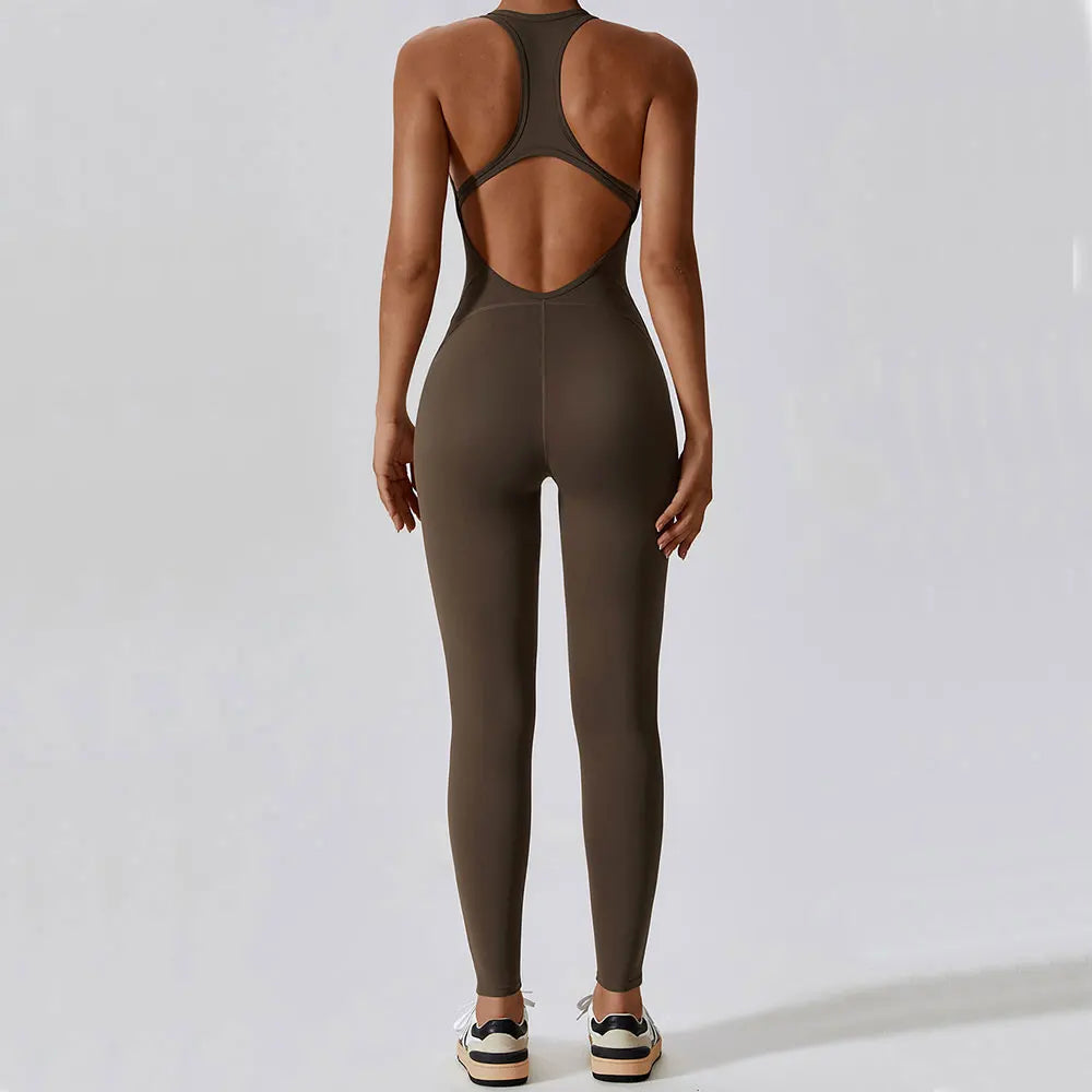 Women's Backless Sports Jumpsuit – Buttery-Soft One-Piece Yoga Suit